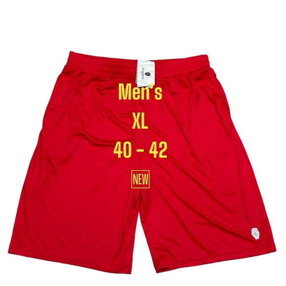Mens Piqidig XL 40 - 42 Shorts Basketball Active Red Drawstring Fit Stretch NWT - Picture 2 of 10